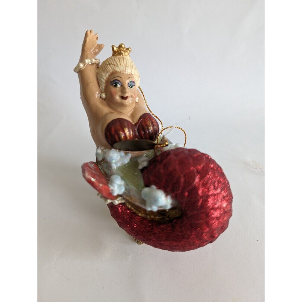 Katherine's Collection Chubby Mermaid in Bubble Bath Ornament Red